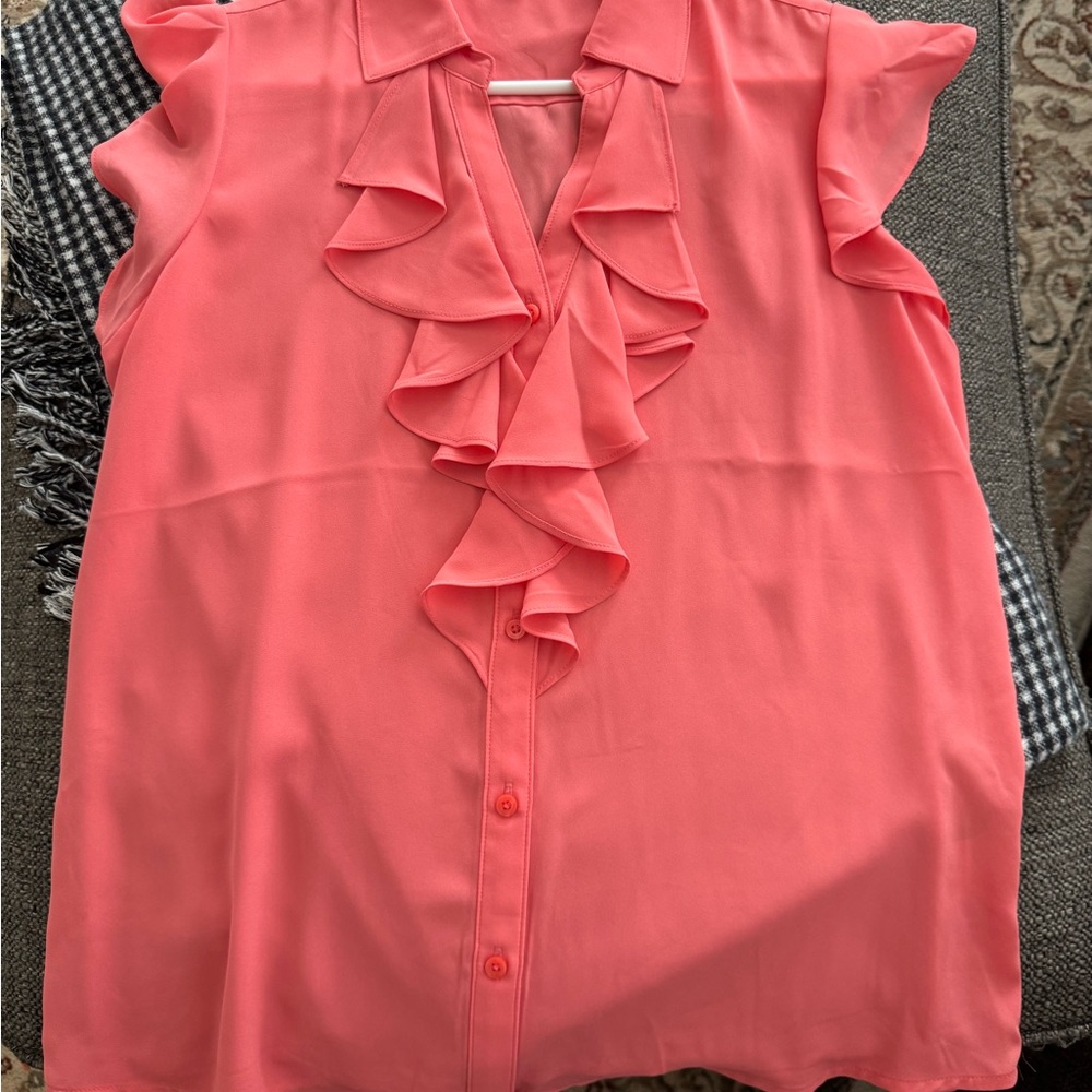 Calvin Klein Women’s Pink Ruffle Blouse